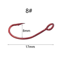 OUTKIT 20pcs carbon steel single fishing hook 6# 8# 10#