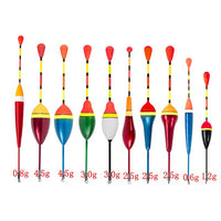 10pcs Fishing Float Set Buoy Bobber Vertical Buoy Float Fluctuate Mix Size